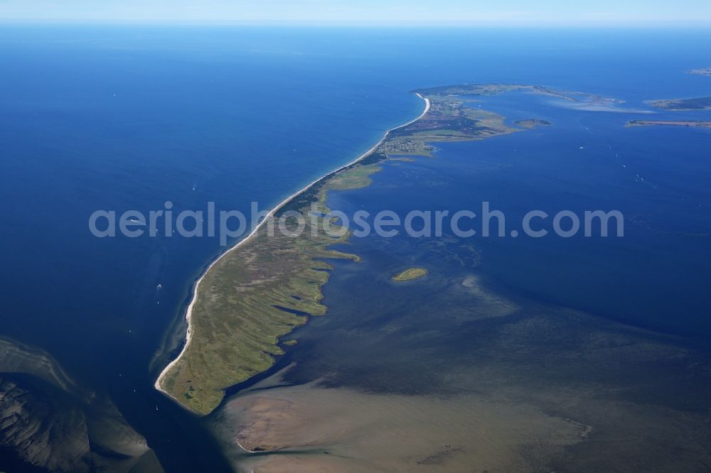 Insel Hiddensee from the bird's eye view: Coastal area of the Baltic Sea in island Hiddensee in the state Mecklenburg - Western Pomerania