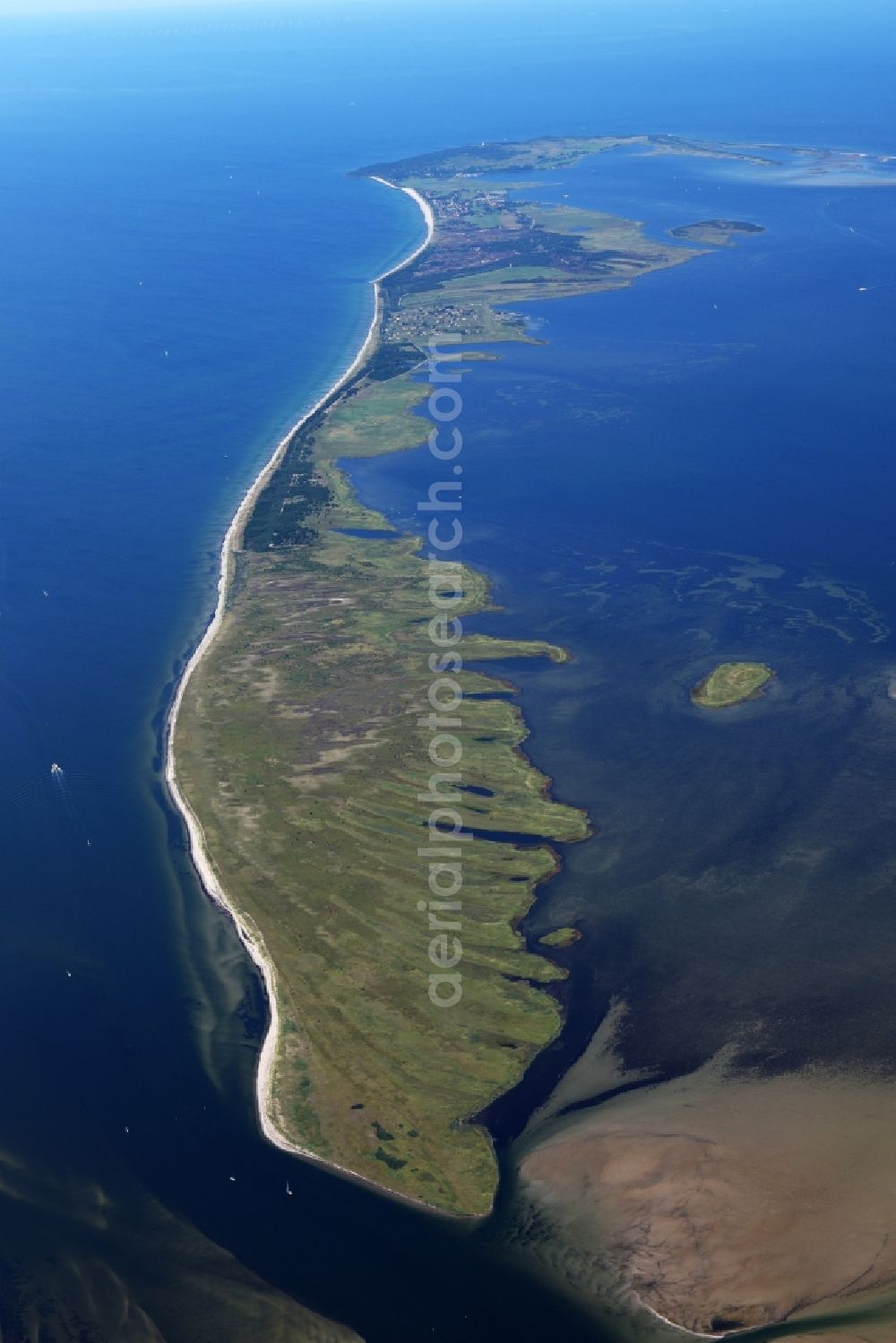 Aerial image Insel Hiddensee - Coastal area of the Baltic Sea in island Hiddensee in the state Mecklenburg - Western Pomerania