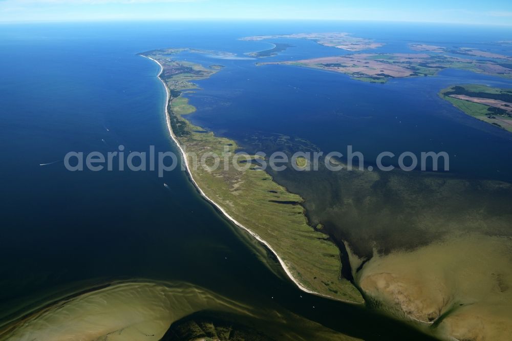 Insel Hiddensee from above - Coastal area of the Baltic Sea in island Hiddensee in the state Mecklenburg - Western Pomerania