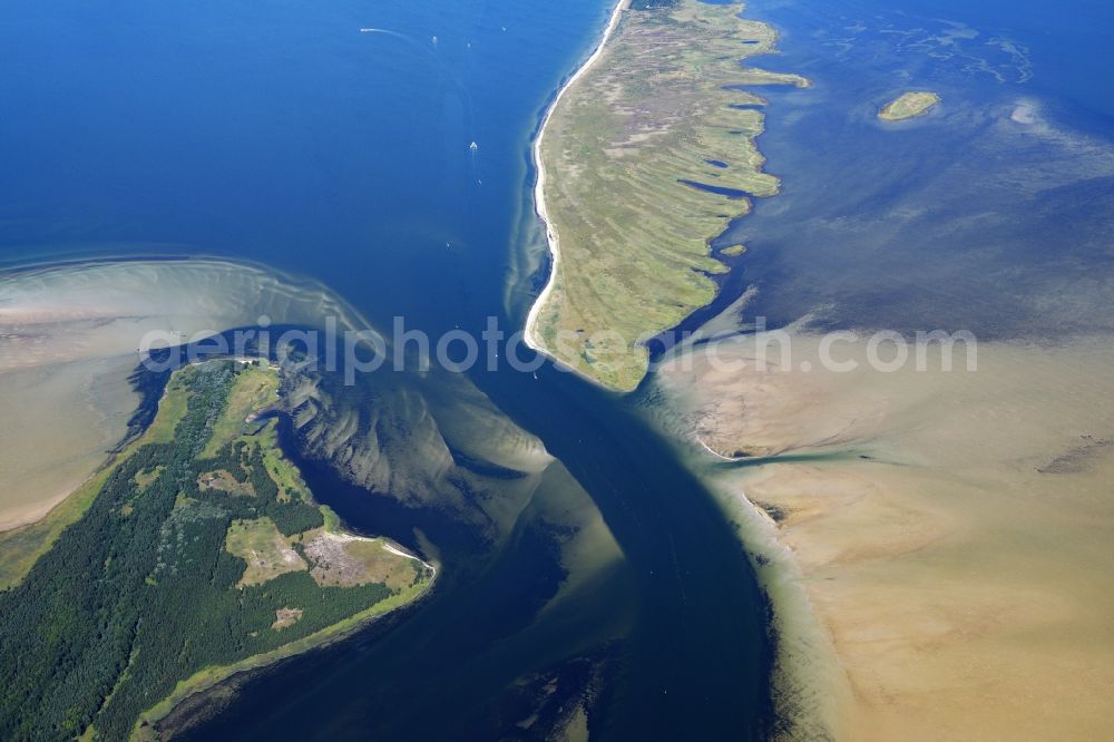 Insel Hiddensee from above - Coastal area of the Baltic Sea in island Hiddensee in the state Mecklenburg - Western Pomerania