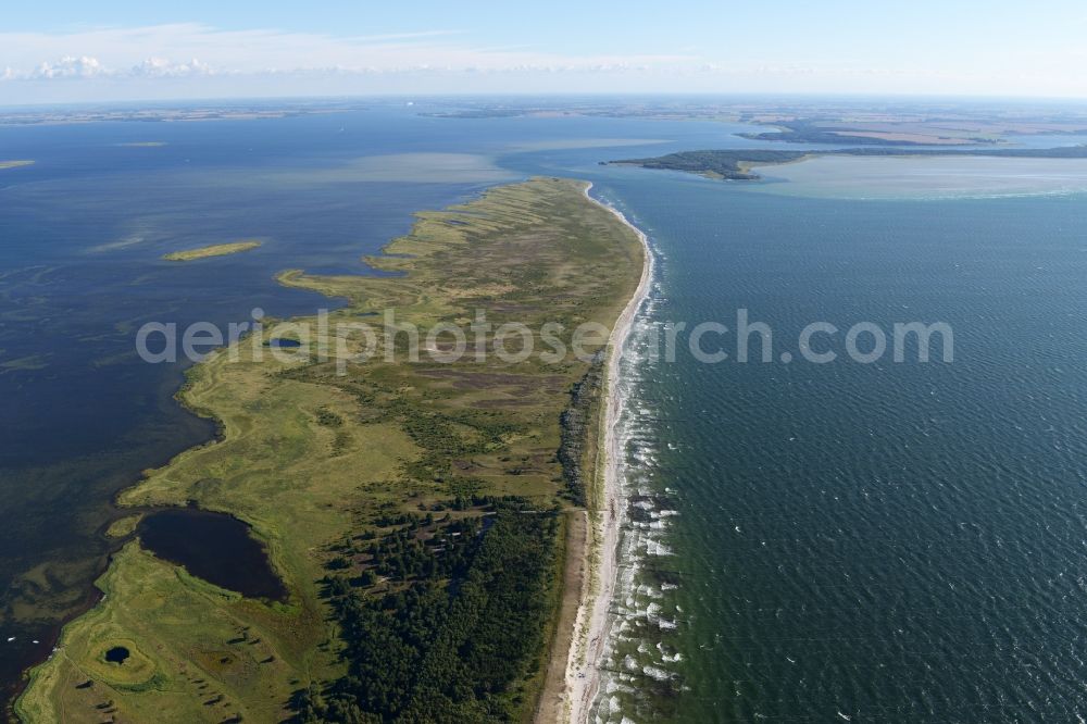 Aerial image Insel Hiddensee - Coastal area of the Baltic Sea in island Hiddensee in the state Mecklenburg - Western Pomerania