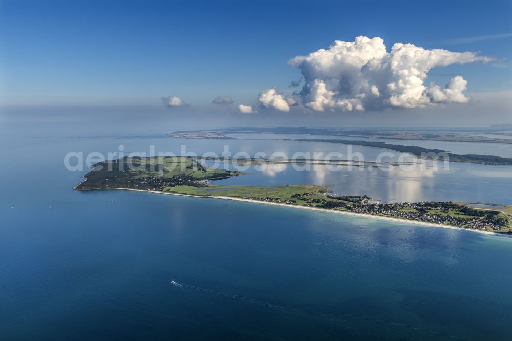 Insel Hiddensee from above - Coastal area of the Baltic Sea in island Hiddensee in the state Mecklenburg - Western Pomerania