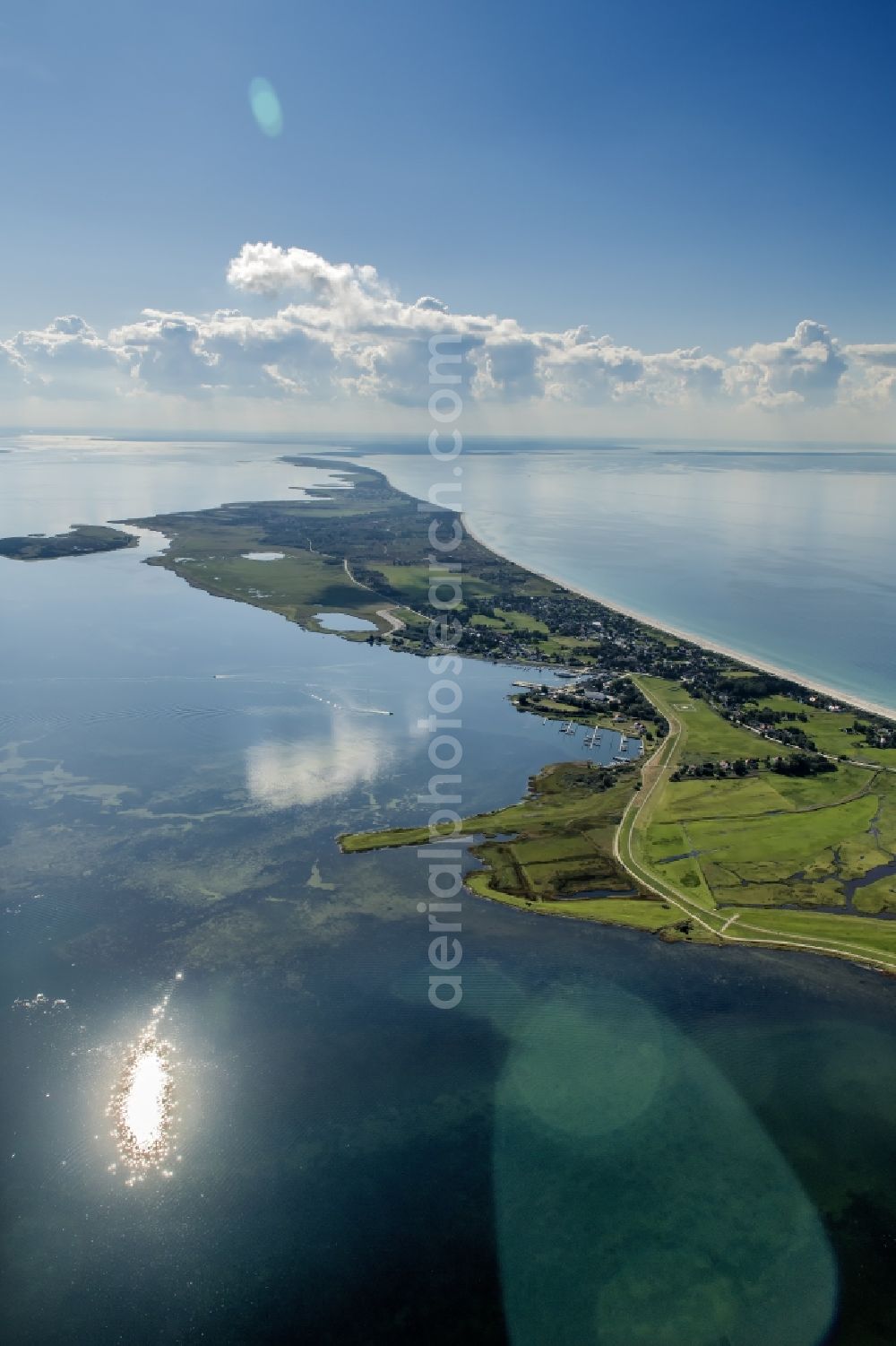 Insel Hiddensee from the bird's eye view: Coastal area of the Baltic Sea in island Hiddensee in the state Mecklenburg - Western Pomerania