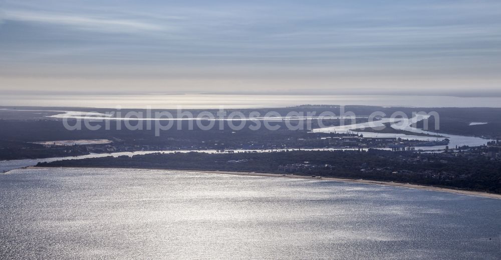 Aerial photograph Swinemünde - Baltic Sea coast at the Szczecin Lagoon from the city Swinoujscie in West Pomeranian Poland