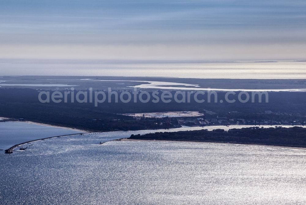 Aerial photograph Swinemünde - Baltic Sea coast at the Szczecin Lagoon from the city Swinoujscie in West Pomeranian Poland