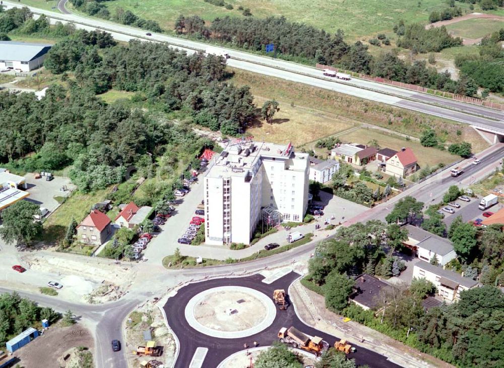 Schwarzheide / BRB from the bird's eye view: PAGE - Hotel am Werksgelände der BASF - Schwarzheide.