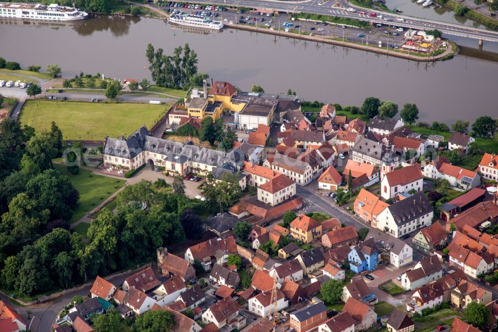 Aerial image Kreuzwertheim - Palace Corps de logis in Kreuzwertheim in the state Bavaria, Germany