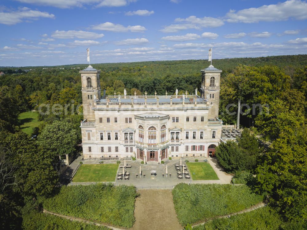 Aerial image Dresden - Palace Albrechtsberg on street Bautzner Strasse in the district Loschwitz in Dresden in the state Saxony, Germany