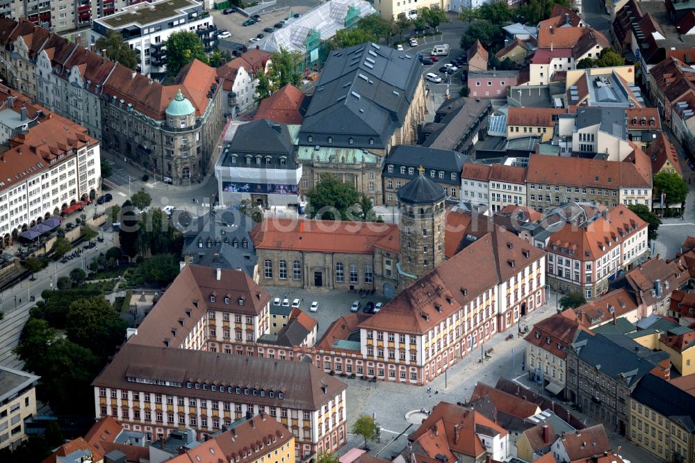 Bayreuth from above - Palace Altes Schloss in Bayreuth in the state Bavaria, Germany