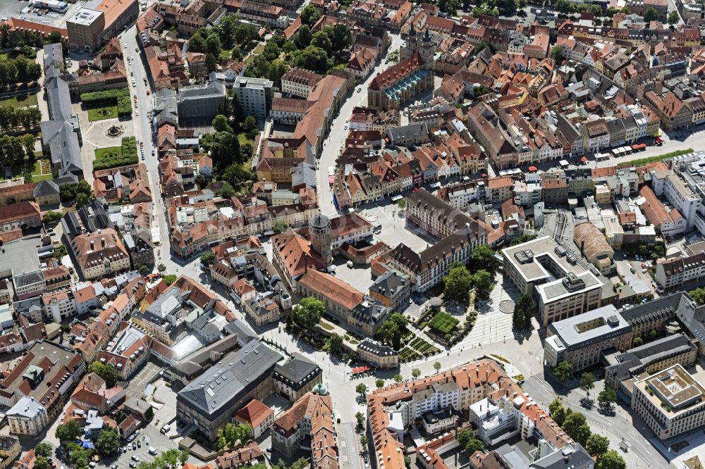 Bayreuth from above - Palace Altes Schloss in Bayreuth in the state Bavaria, Germany