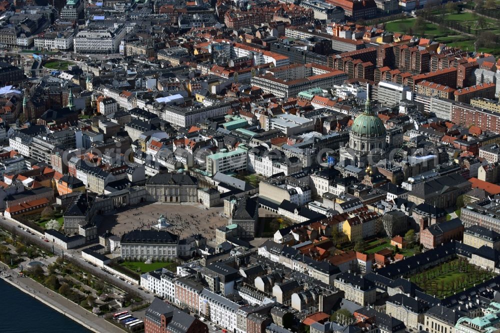 Kopenhagen from above - Palace Amalienborg on Slotsplads in Copenhagen in Region Hovedstaden, Denmark