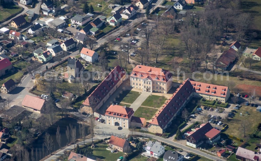 Naunhof from above - Palace Amelsheim in Naunhof in the state Saxony, Germany