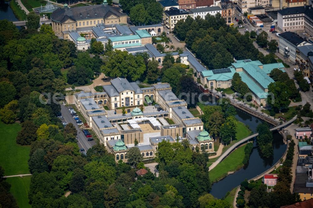 Bad Kissingen from above - Palace in Bad Kissingen Im Luitpoldpark in the state Bavaria, Germany