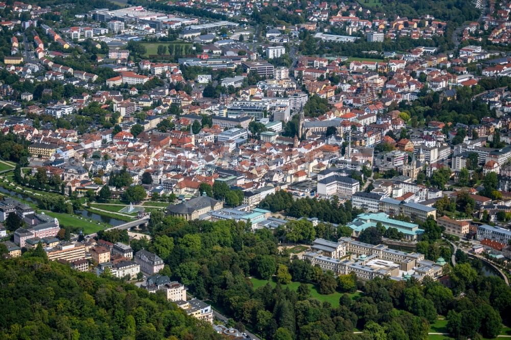 Aerial image Bad Kissingen - Palace in Bad Kissingen Im Luitpoldpark in the state Bavaria, Germany