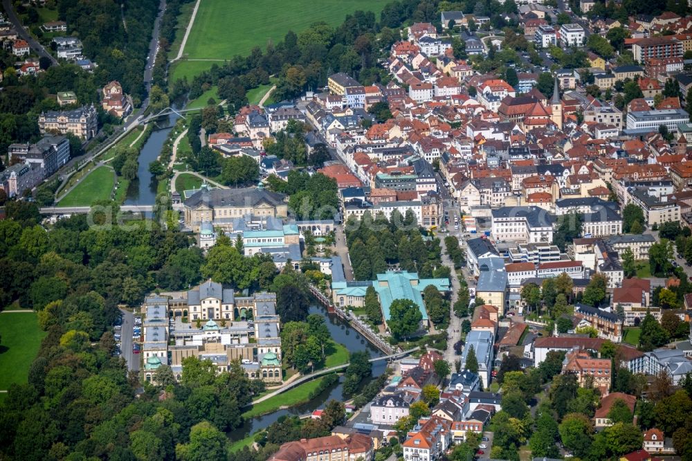 Bad Kissingen from above - Palace in Bad Kissingen Im Luitpoldpark in the state Bavaria, Germany