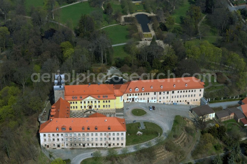 Ballenstedt from above - Palace Ballenstedt on Schlossplatz in Ballenstedt in the state Saxony-Anhalt, Germany