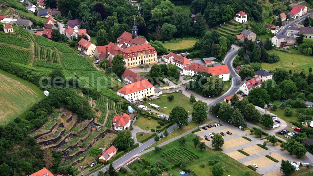 Seußlitz from the bird's eye view: Palace - Barockschloss in Seusslitz in the state Saxony, Germany