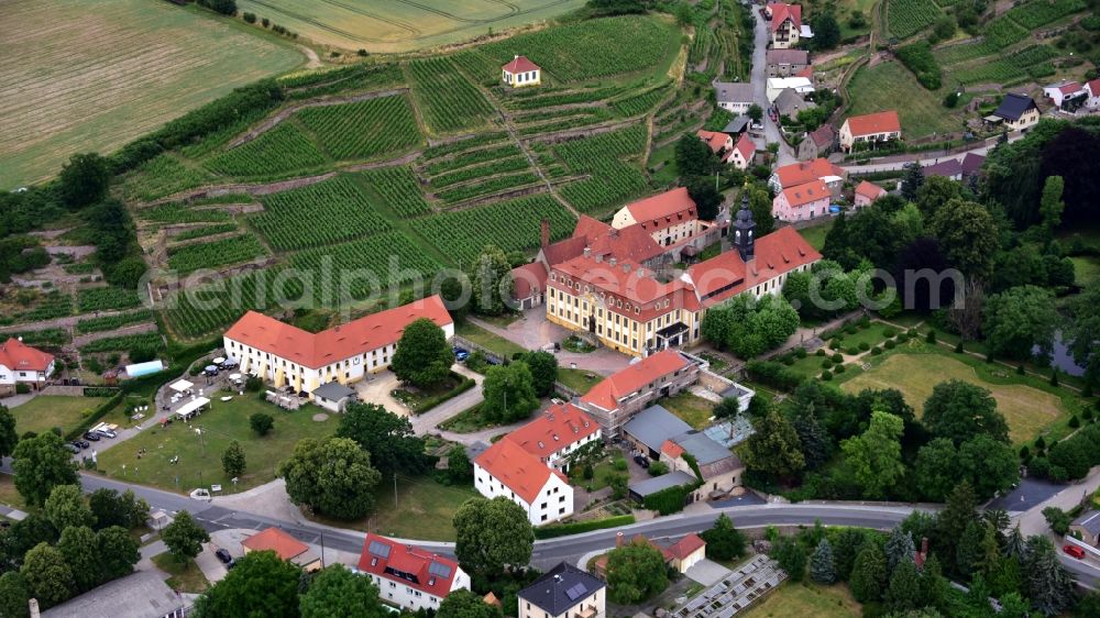 Seußlitz from the bird's eye view: Palace - Barockschloss in Seusslitz in the state Saxony, Germany