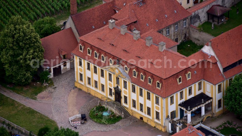 Seußlitz from above - Palace - Barockschloss in Seusslitz in the state Saxony, Germany