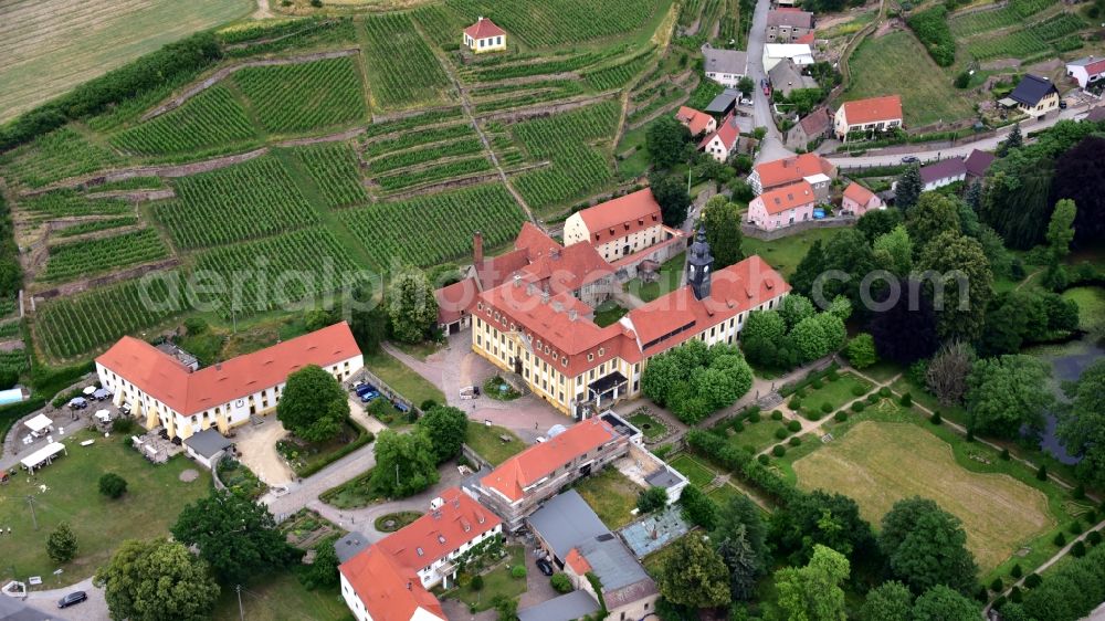 Seußlitz from the bird's eye view: Palace - Barockschloss in Seusslitz in the state Saxony, Germany