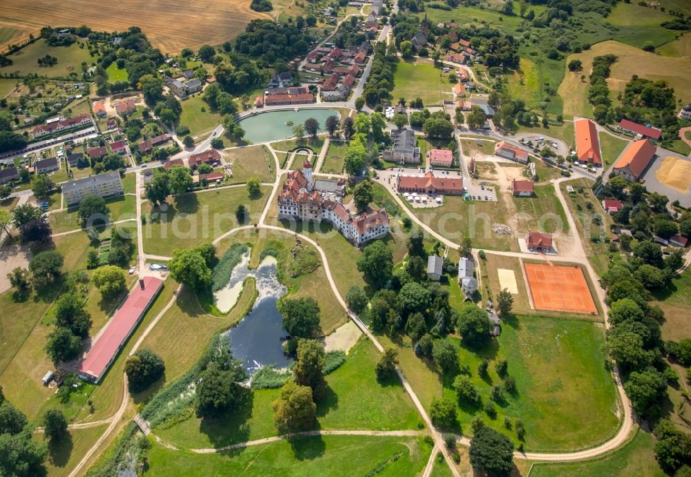 Basedow from above - Palace Basedow in Basedow in the state Mecklenburg - Western Pomerania