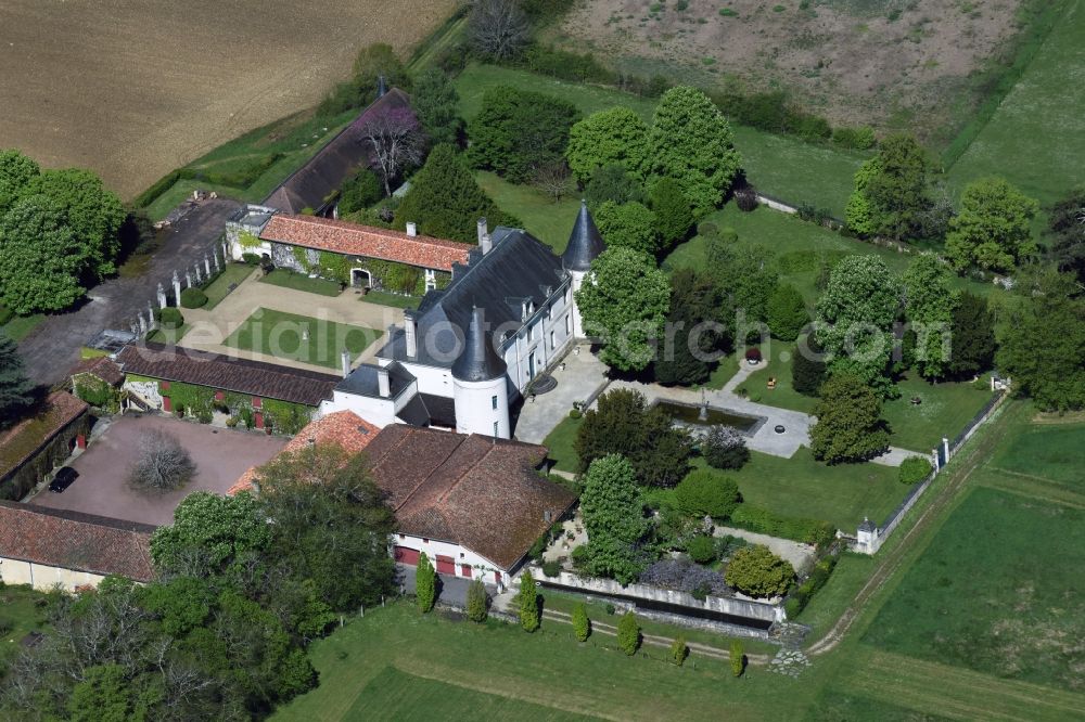 Beaulieu from the bird's eye view: Palace in Beaulieu in Aquitaine Limousin Poitou-Charentes, France