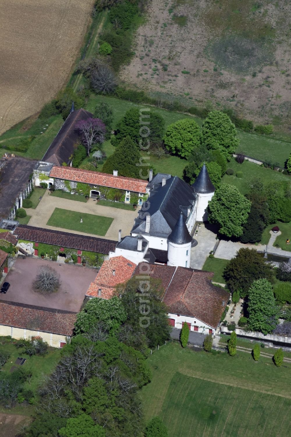 Aerial image Beaulieu - Palace in Beaulieu in Aquitaine Limousin Poitou-Charentes, France