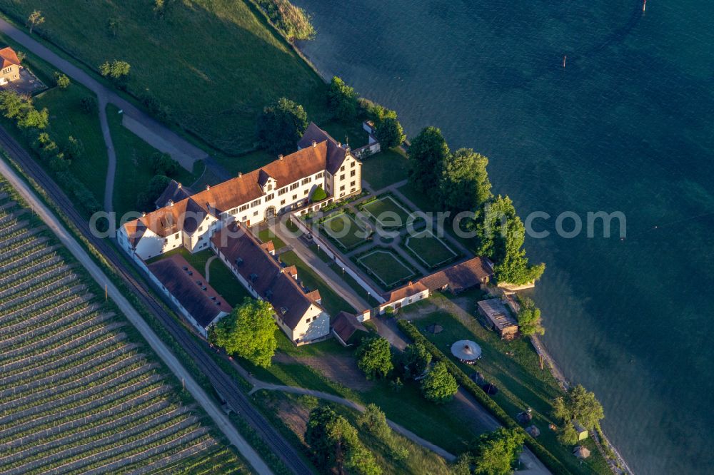 Uhldingen-Mühlhofen from above - Palace Bodensee-Schloss Maurach in Uhldingen-Muehlhofen at Bodensee in the state Baden-Wuerttemberg, Germany