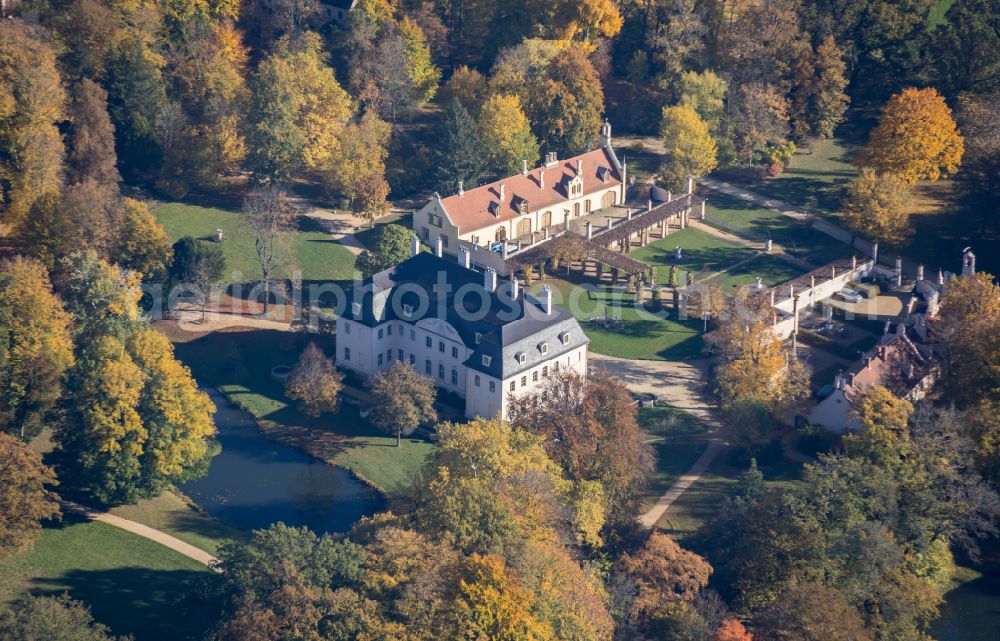 Cottbus from above - Palace Branitz Fuerst with Pueckler Museum Zum Kavalierhaus in Cottbus in the state Brandenburg