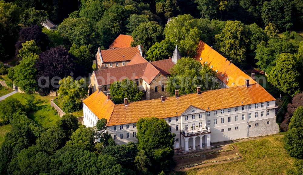 Selm from above - Palace Cappenberg in the district Cappenberg in Selm in the state North Rhine-Westphalia, Germany