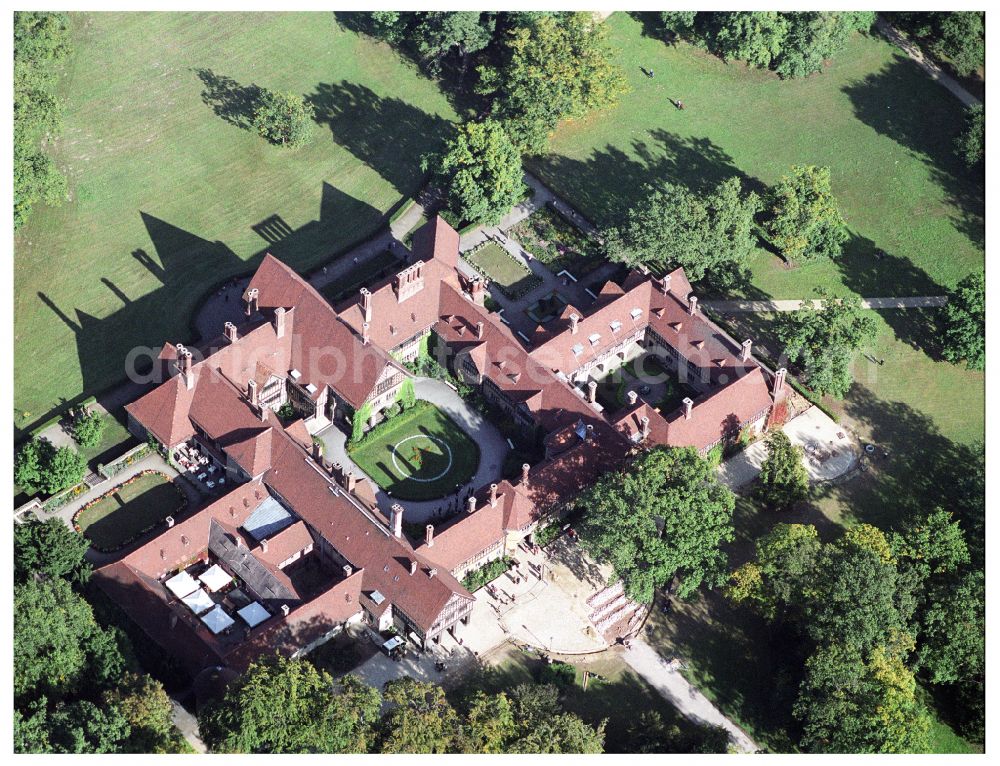 Potsdam from above - Palace Cecilienhof on street Im Neuen Garten in Potsdam in the state Brandenburg, Germany