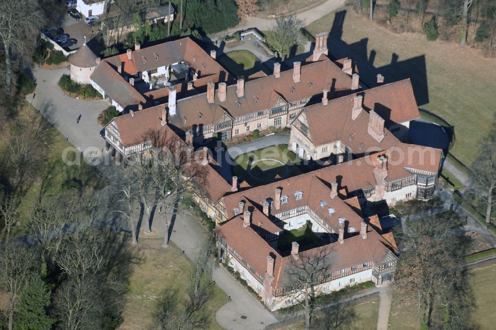 Potsdam from above - Palace Cecilienhof on street Im Neuen Garten in Potsdam in the state Brandenburg, Germany