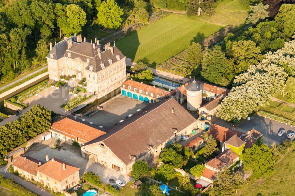 Manom from above - Palace Chateau La Grange in Manom in Grand Est, France