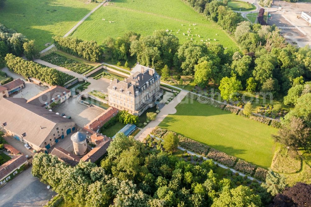 Manom from the bird's eye view: Palace Chateau La Grange in Manom in Grand Est, France