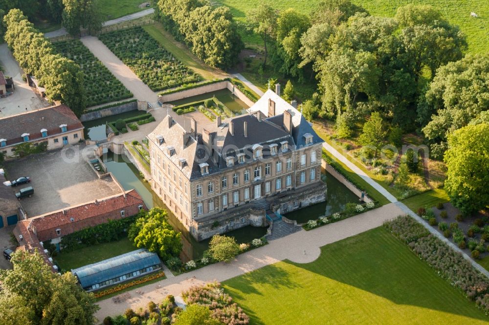 Aerial image Manom - Palace Chateau La Grange in Manom in Grand Est, France