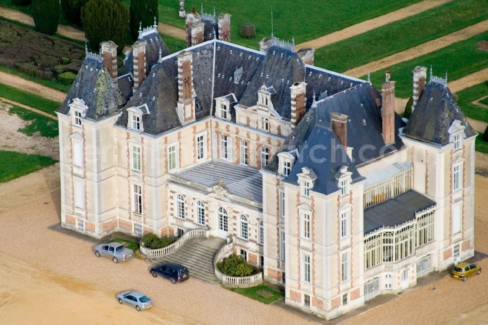 Coudrecieux from above - Palace Le Chateau de la Pierre in Coudrecieux in Pays de la Loire, France