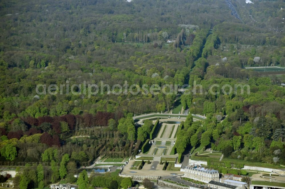 Aerial image Saint-Cloud - Palace Chateau de Saint Cloud in Saint-Cloud in Ile-de-France, France