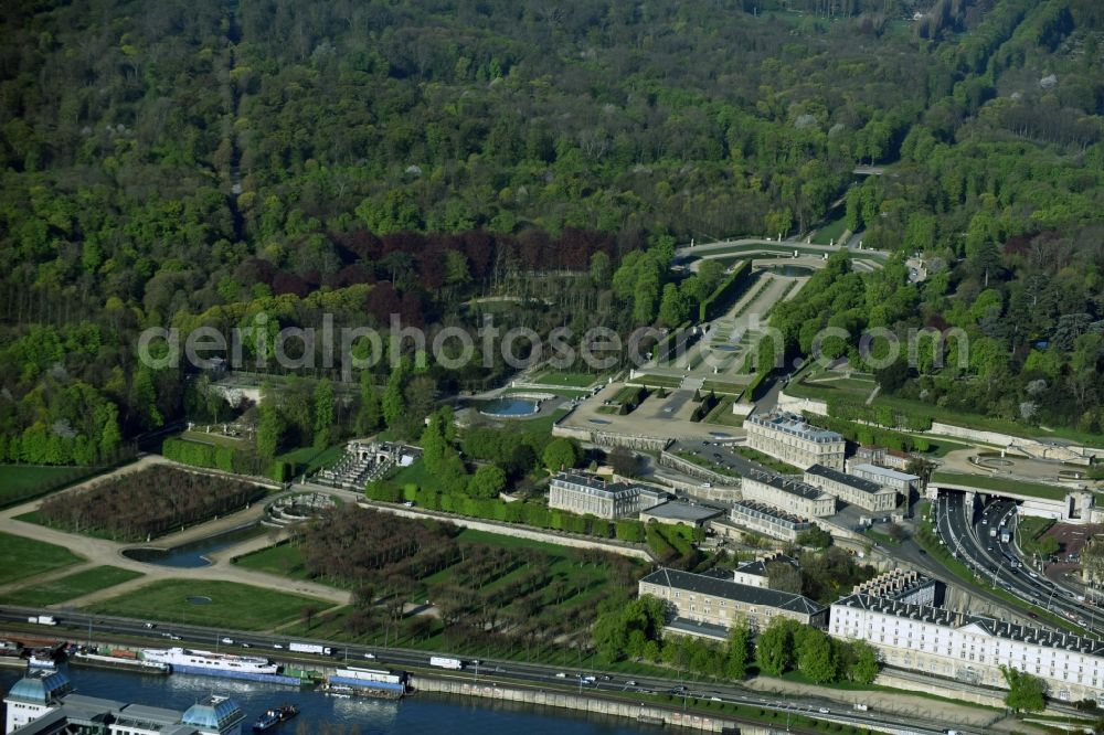 Saint-Cloud from above - Palace Chateau de Saint Cloud in Saint-Cloud in Ile-de-France, France