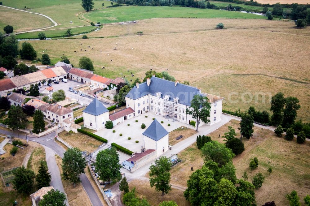 Aerial image Montbras - Palace Chateau de Montbras in Montbras in Grand Est, France