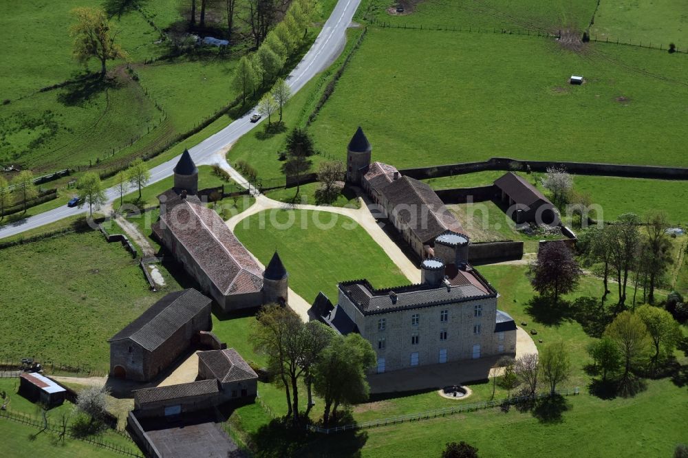 Cussac from the bird's eye view: Palace in Cussac in Aquitaine Limousin Poitou-Charentes, France