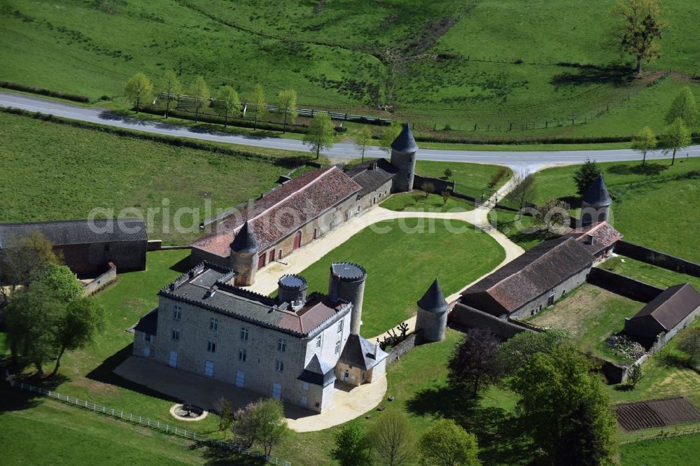 Cussac from the bird's eye view: Palace in Cussac in Aquitaine Limousin Poitou-Charentes, France