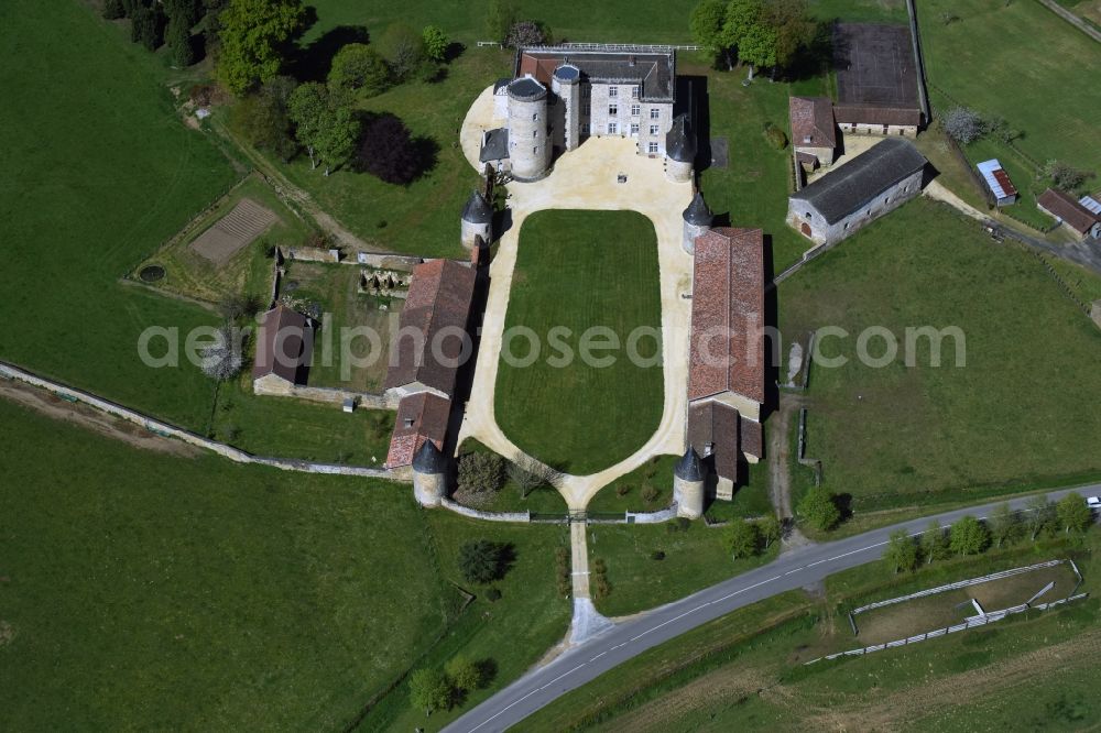 Cussac from the bird's eye view: Palace in Cussac in Aquitaine Limousin Poitou-Charentes, France