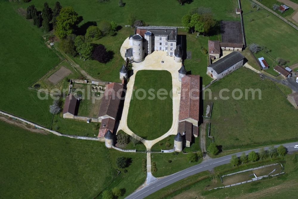 Aerial image Cussac - Palace in Cussac in Aquitaine Limousin Poitou-Charentes, France