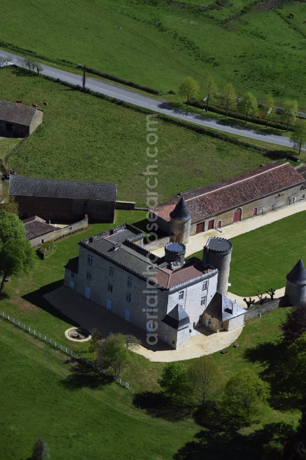 Cussac from above - Palace in Cussac in Aquitaine Limousin Poitou-Charentes, France