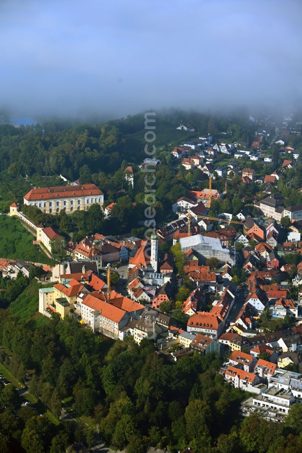 Dachau from above - Palace in Dachau in the state Bavaria, Germany