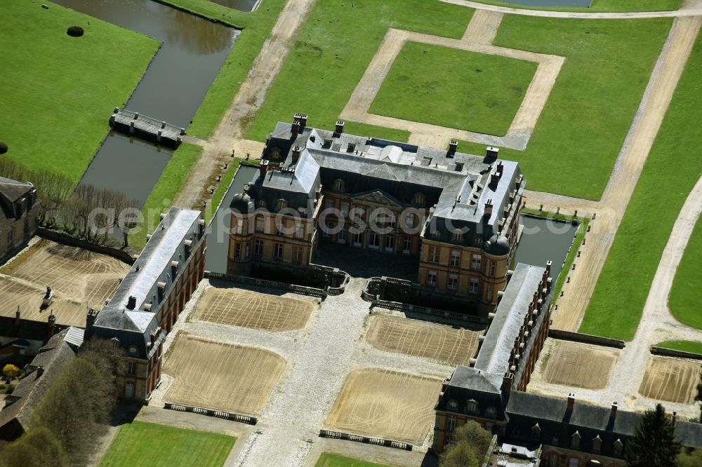 Dampierre-en-Yvelines from above - Palace Dampierre in Dampierre-en-Yvelines in Ile-de-France, France