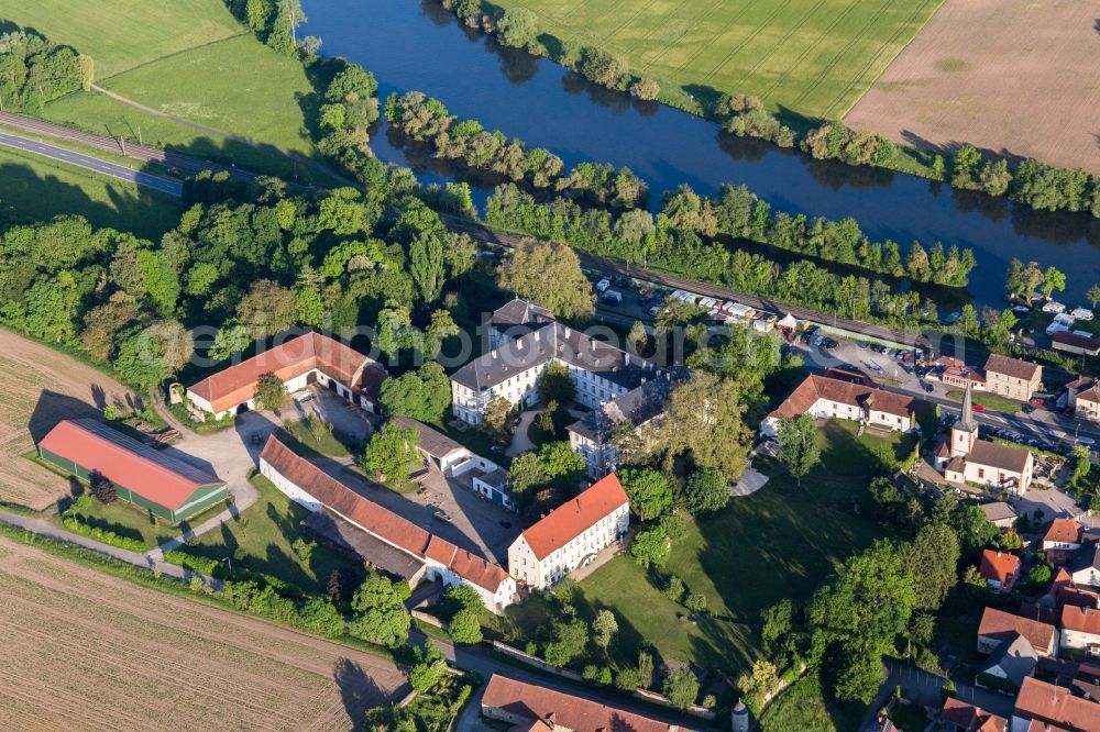 Theres from above - Palace Schloss Ditfurth in the district Obertheres in Theres in the state Bavaria, Germany