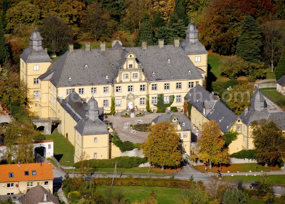 Eringerfeld from above - Palace in Eringerfeld in the state North Rhine-Westphalia, Germany