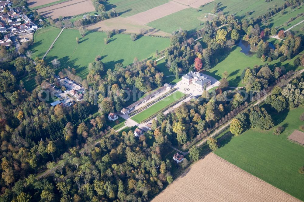 Rastatt from the bird's eye view: Palace Schloss Favorite in Rastatt in the state Baden-Wuerttemberg, Germany