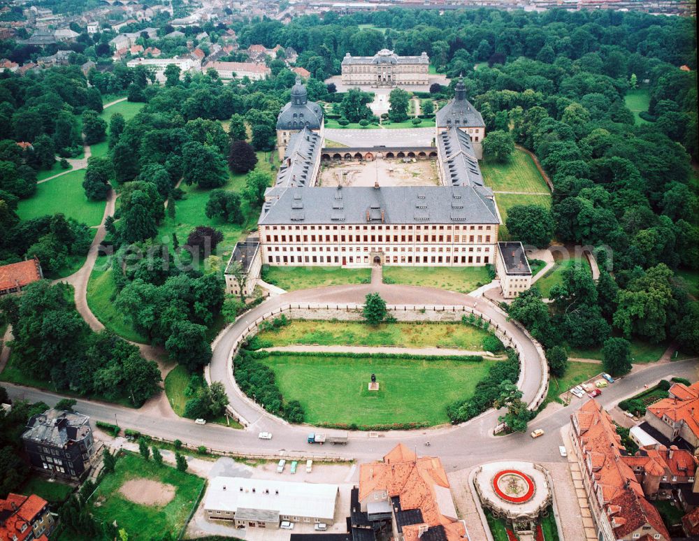 Gotha from above - Palace Friedenstein in Gotha in the state Thuringia, Germany